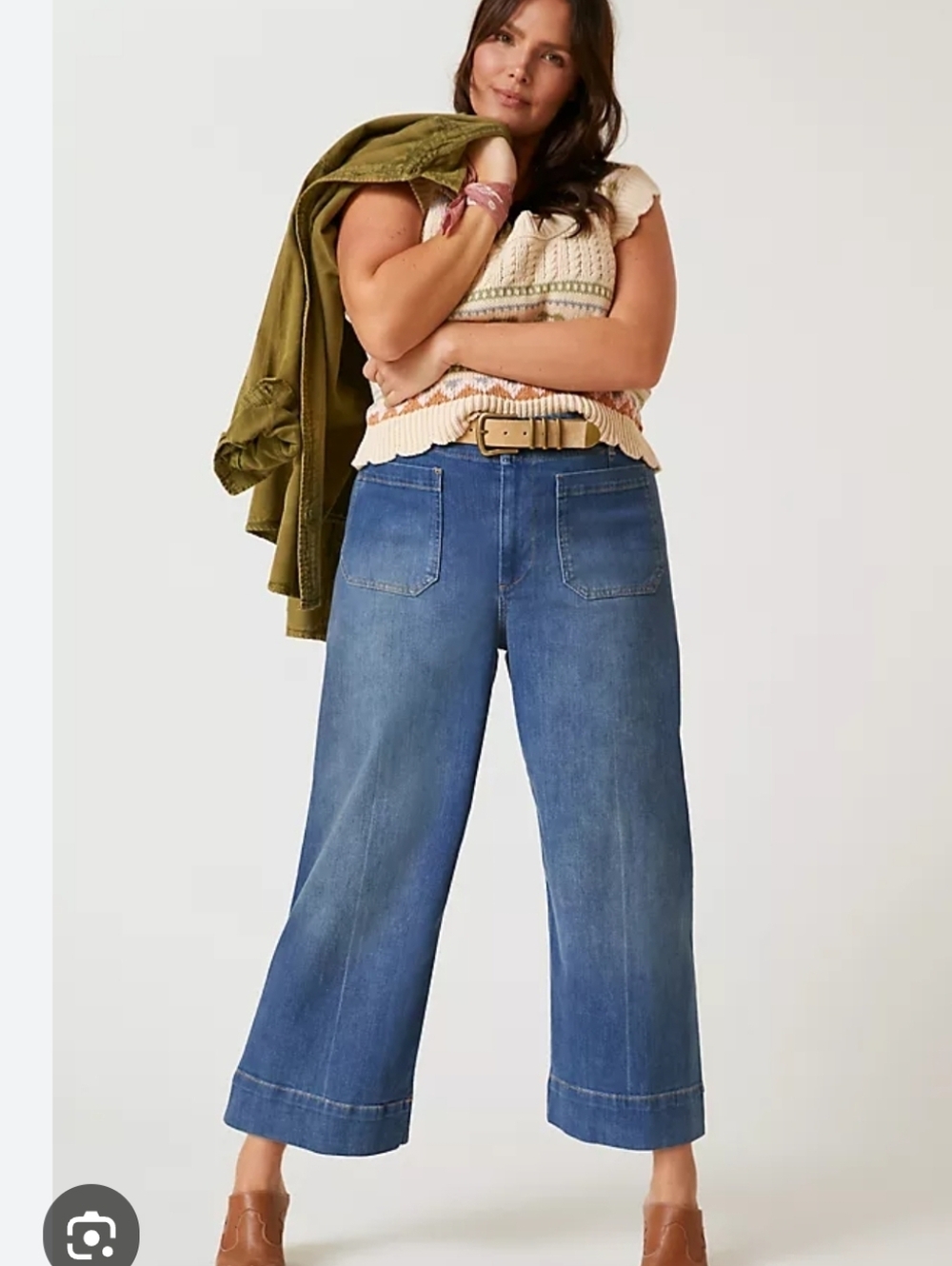 Anthropologie 20w Pilcro The Skipper Cropped Wide-Leg Jeans